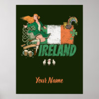 drapeau vintage irlandais souvenir de la Saint Pat