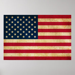 Poster Drapeau vintage patriotique américain