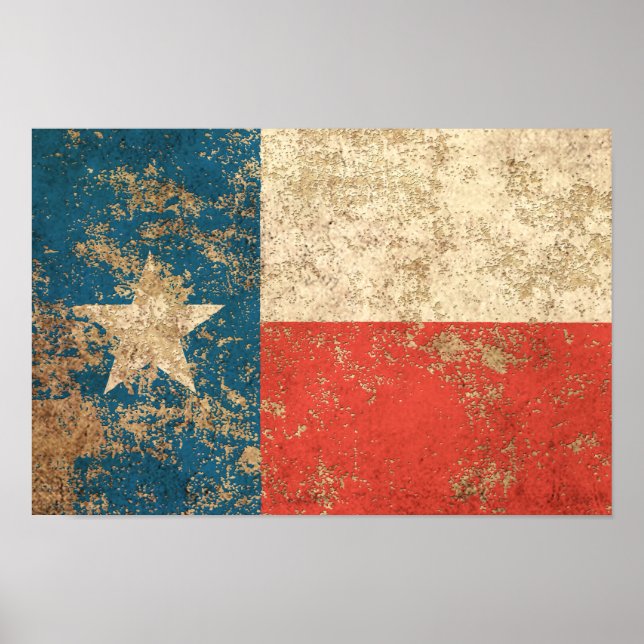 Poster Drapeau Vintage Texas d'âge rugueux (Devant)