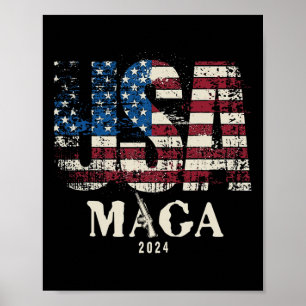 Poster Drapeau vintage Usa Ultra Mega Gun Usa 4 juillet T