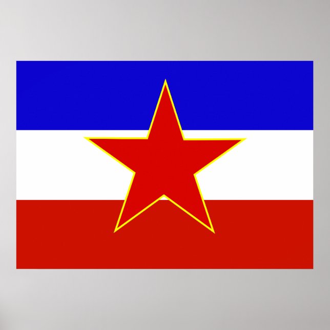 Poster Drapeau Yougoslavie (Devant)