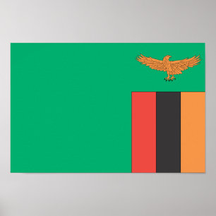 Poster Drapeau Zambie