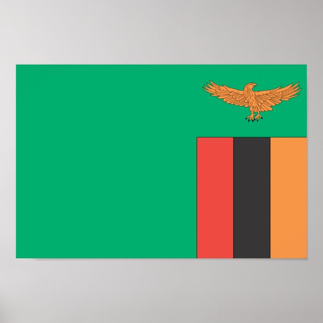 Poster Drapeau Zambie (Devant)