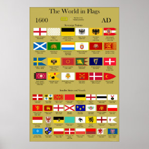 Poster Drapeaux 1600 d'ANNONCE du monde