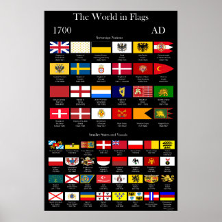 Poster Drapeaux 1700 AD du monde