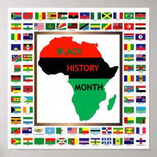 Poster Drapeaux africains et noirs