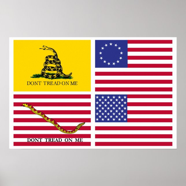 Poster Drapeaux De La Révolution Américaine (Devant)