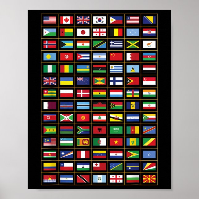 Poster Drapeaux Des Pays Du Monde International (Devant)