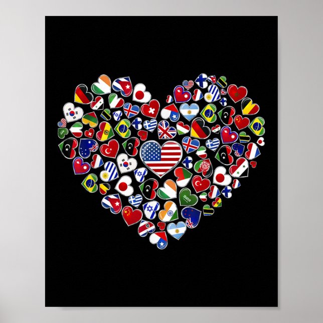 Poster Drapeaux Des Pays Du Monde, Un Ex Culturel (Devant)