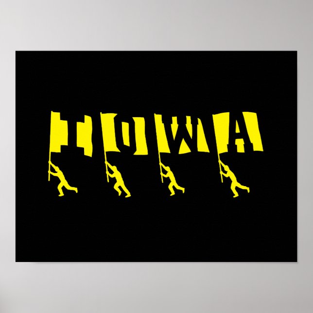 Poster "Drapeaux" du football de l'Iowa (Devant)