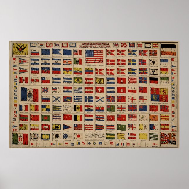 Poster Drapeaux historiques du monde (1869) (Devant)