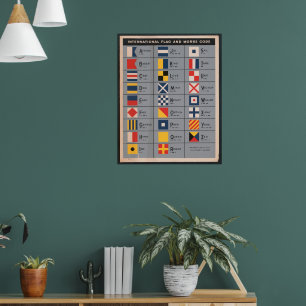 Poster Drapeaux nautiques et code Morse
