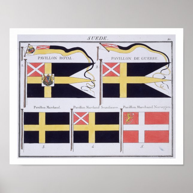 Poster Drapeaux scandinaves, tiré d'un livre français de  (Devant)
