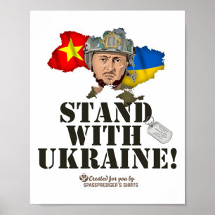 Poster Drapeaux Ukraine Viêt Nam Selenskyj Soutenez l'Ukr