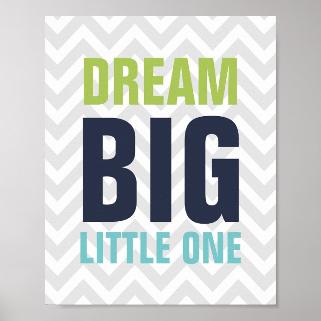Poster Dream Big Little One Nursery (Devant)