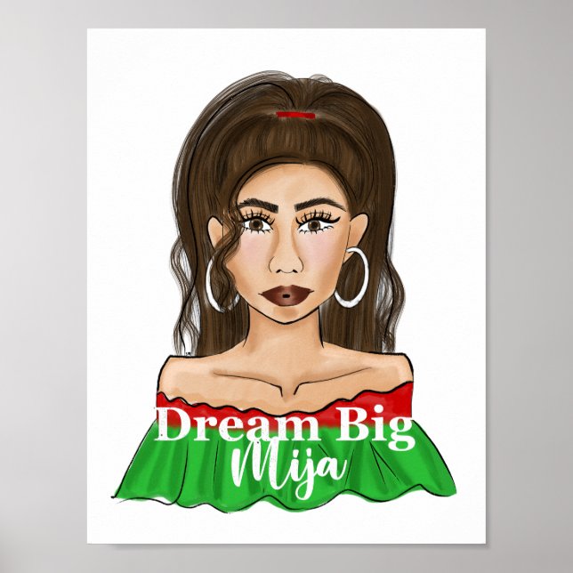 Poster Dream Big Mija Citation Latina Portrait (Devant)