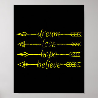 Poster Dream love hope believe distressed design positive