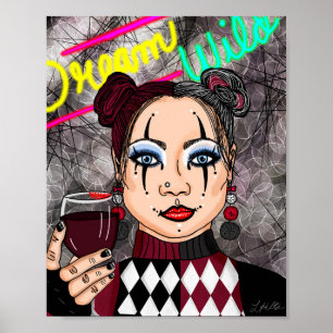 Poster Dream Wild Jester Harlequin femme