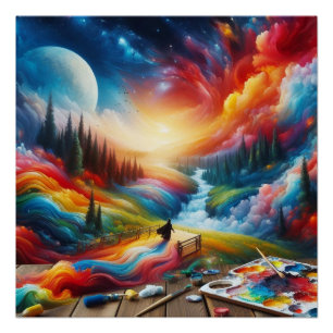 Poster Dreamscape Abstrait : Impression Art numérique dyn