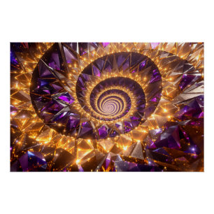 Poster Dreamscape de spirale dorée