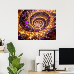 Poster Dreamscape de spirale dorée