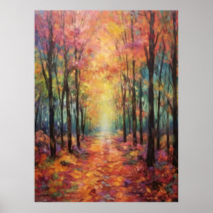 Poster Dreamy Fall Forest Walk Art