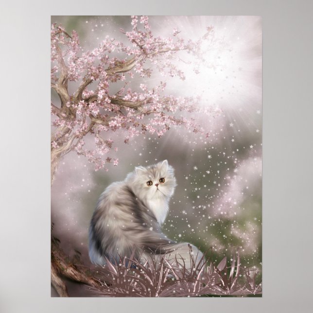 Poster Dreamy kitty cat (Devant)