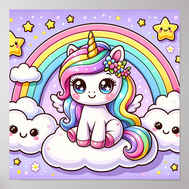 Poster Dreamy Rainbow Unicorn - Une infirmière magique (Devant)