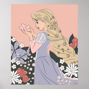 Poster Dreamy Rapunzel en fleurs
