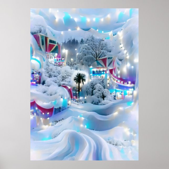 Poster Dreamy Winter Wonderland Lumières (Devant)