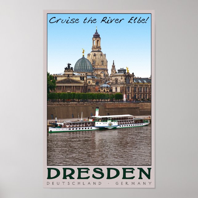 Poster Dresde - Sur l'Elbe (Devant)
