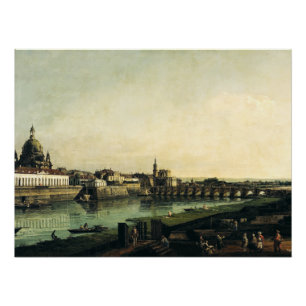 Poster Dresden de la rive droite de l'Elbe