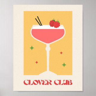 Poster drink Cocktail art Clover Club