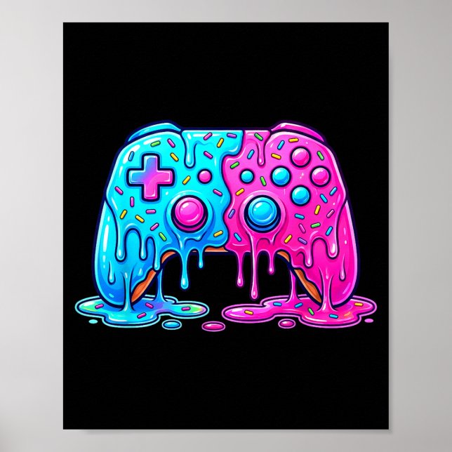 Poster Drip Gamer Controller Boys Video Game Retro Gaming (Devant)