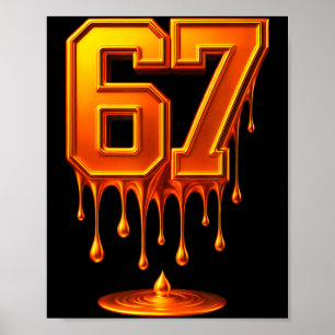 Poster Dripng Gold 67 Mème Respectez Le Drip 67 Aur Or