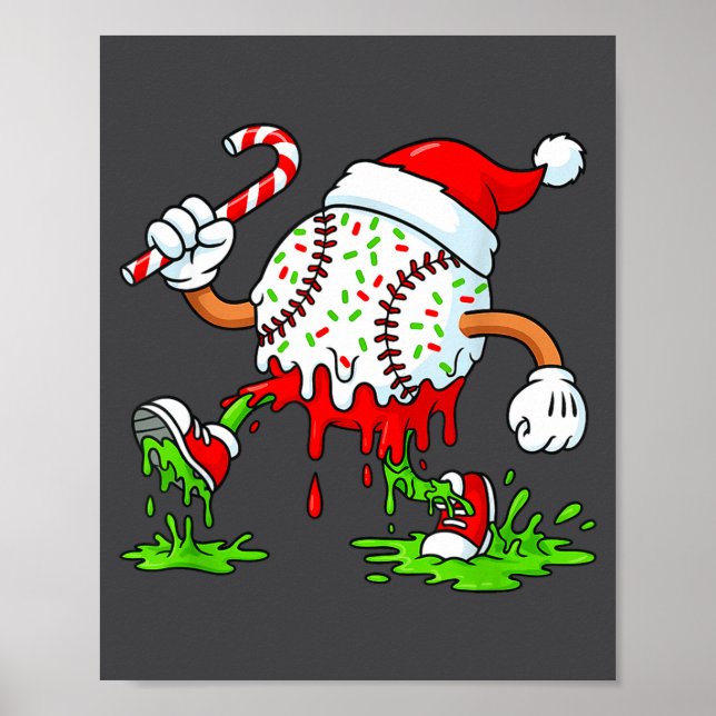 Poster Dripng Ice Cream Baseball Santa Hat, Xmas Pajama K (Devant)