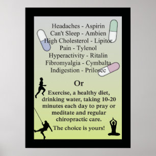 Poster Drogues ou soin naturel de chiropractie