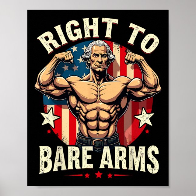 Poster Droit À L'Arme Nue George Washington Bodybuilder G (Devant)