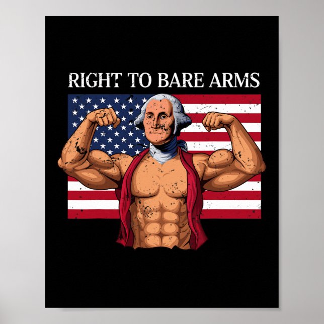 Poster Droit À L'Arme Nue George Washington Bodybuilder G (Devant)