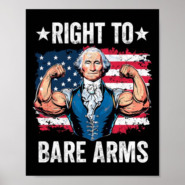 Poster Droit À L'Arme Nue George Washington Bodybuilder G (Devant)