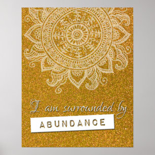 Poster Droit d'attraction Argent Richesse Yoga Citation p
