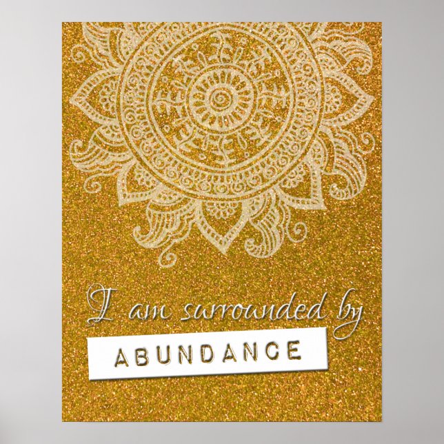 Poster Droit d'attraction Argent Richesse Yoga Citation p (Devant)