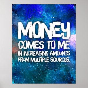 Poster Droit d'attraction Citation de manifeste d'argent