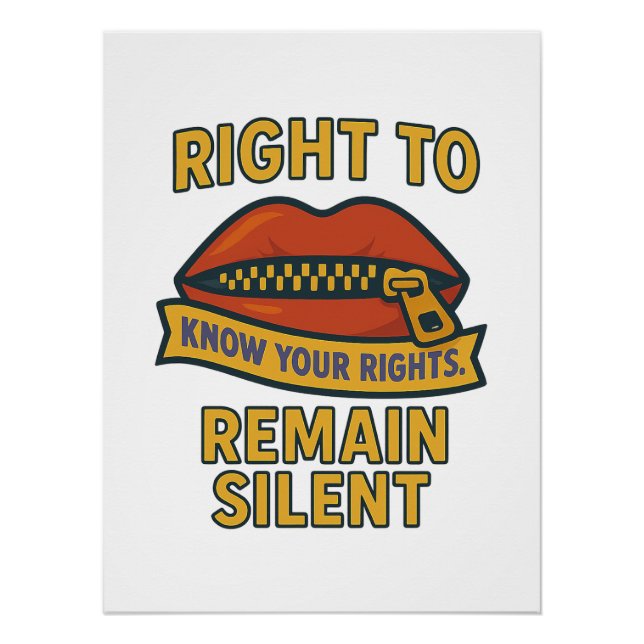 Poster Droit de rester silencieux : connaître vos droits (Devant)