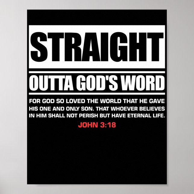 Poster Droit devant les dieux Parole Jean 3 16 Jésus chré (Devant)