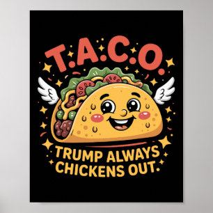 Poster Droits de douane drôles Mème Sarcastique Taco Trum