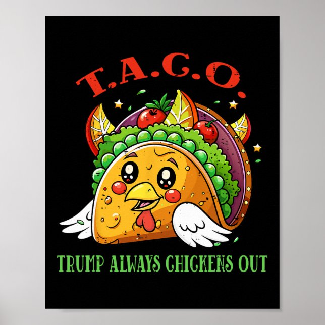 Poster Droits de douane drôles Mème Sarcastique Taco Trum (Devant)