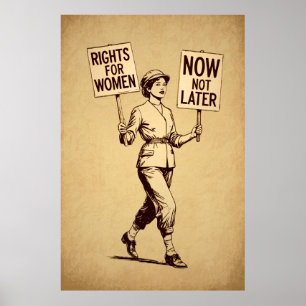 Poster Droits des femmes, Suffragette féministe Vintage