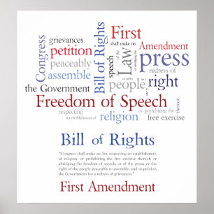 Poster Droits du premier amendement - Liberté d'expressio
