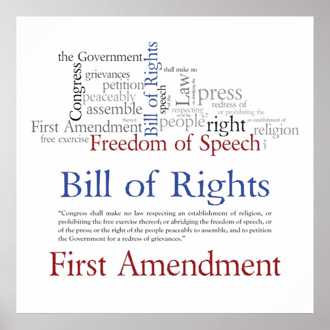 Poster Droits du premier amendement - Liberté d'expressio (Devant)